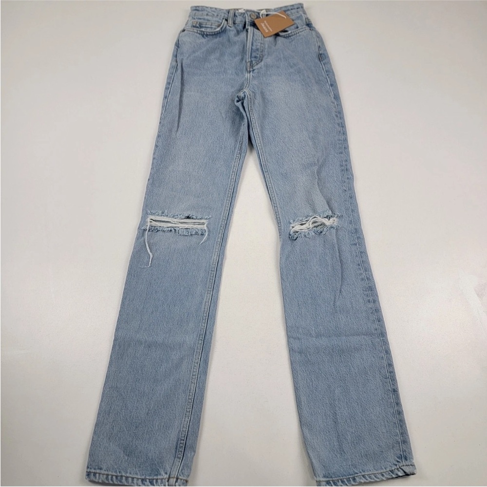 Cynthia High Rise Straight Long Jeans Tahoe Destroyed